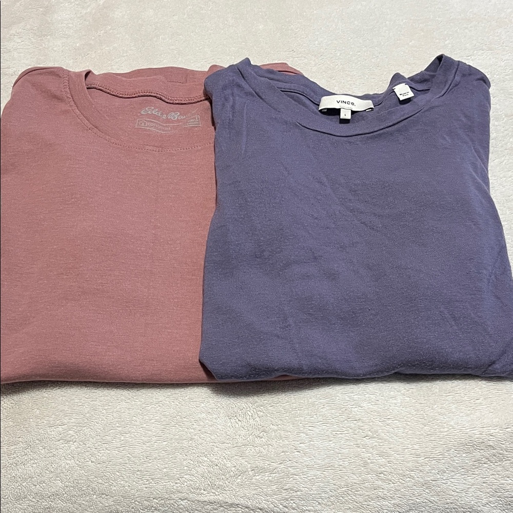 Vince Lavender and Eddie Bauer Rose T-Shirts